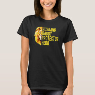 T-shirt Lion papa mari papa papa papa protecteur de héros 