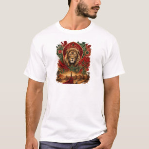 T-shirt Lion Patrimoine Marocain Tee Art Géométr