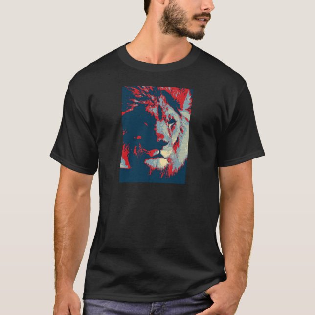T-shirt Lion Pop Art (Devant)