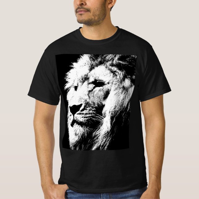 T-shirt Lion Pop Art Modèle moderne Face Hommes Élégants (Devant)