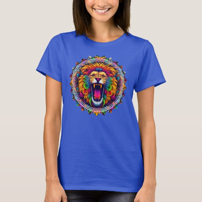 T-shirt Lion psychédélique (Devant)