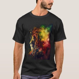 T-shirt Lion Reggae Rastafari Musique Liberté Zion Jamaïqu
