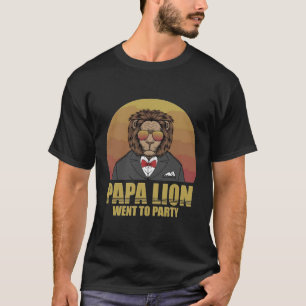 T-shirt Lion Retro Retro Papa Lion Est Allé À La Tête De F