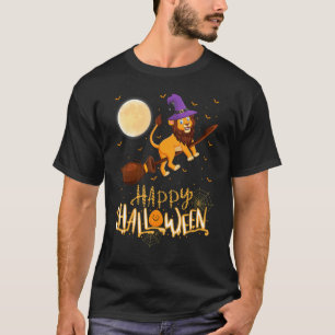 T-shirt Lion Ride Witch Shotgun Lion Halloween