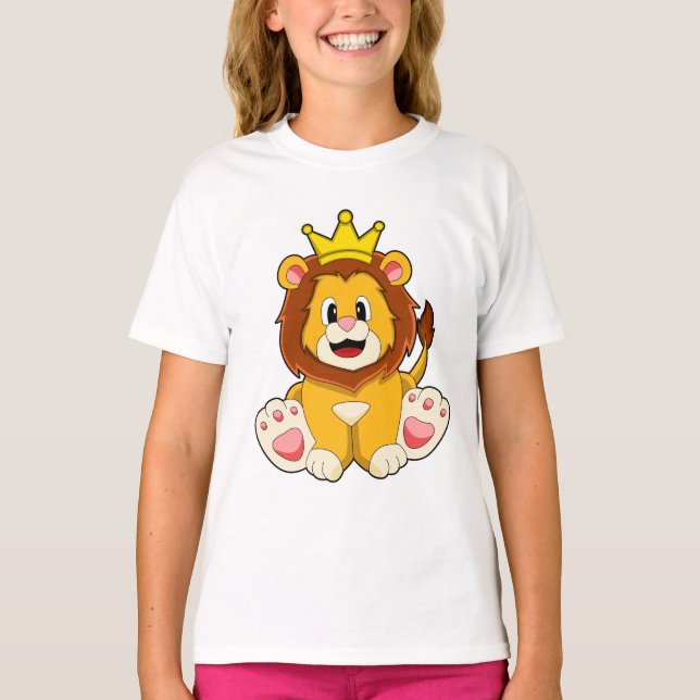T-shirt Lion roi avec couronne (Devant)