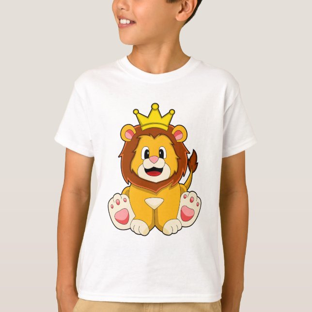 T-shirt Lion roi avec couronne (Devant)