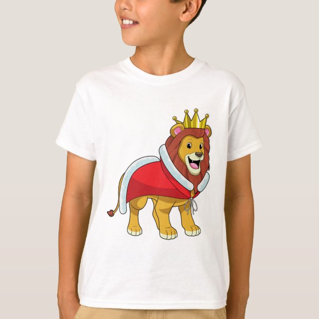 T-shirt Lion roi avec Couronne & Cap (Devant)