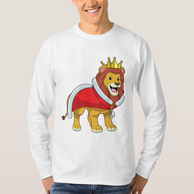 T-shirt Lion roi avec Couronne & Cap (Devant)