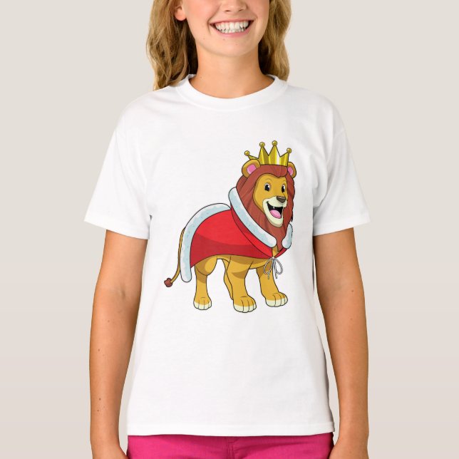 T-shirt Lion roi avec Couronne & Cap (Devant)