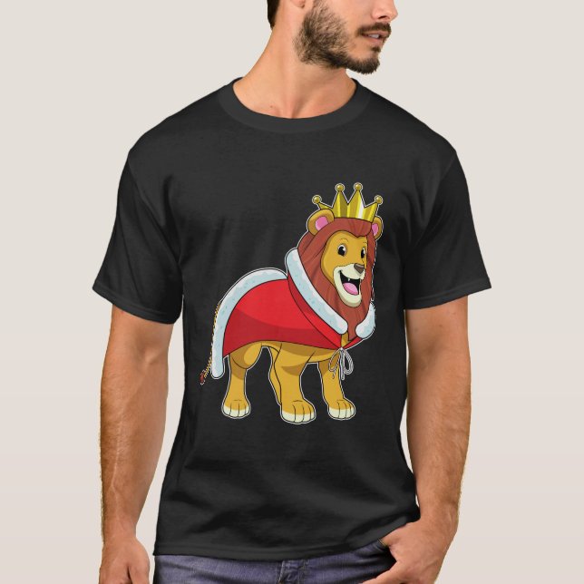 T-shirt Lion roi avec Couronne & Cap (Devant)