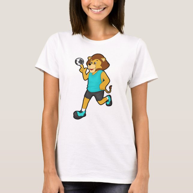 T-shirt Lion sur Handball avec Handball (Devant)