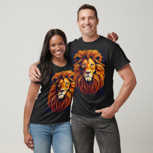 T-shirt Lion urbain : Tee de logo géométrique pour Styl St