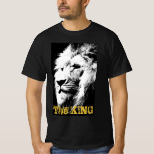 T-shirt Lion Visage Animal Mens Modèle moderne Noir