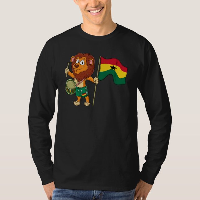 T-shirt Lion with the Ghana flag (Devant)