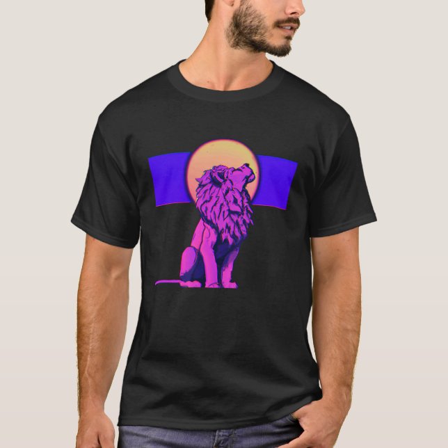 T-shirt Lion With The Moon Freedom Zion  1 (Devant)