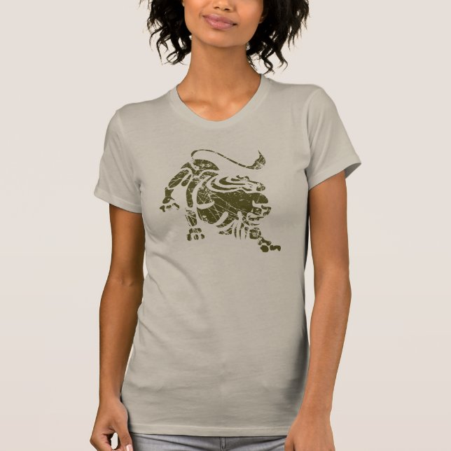 T-shirt Lion zodiaque signe 23 juillet grunge - 22 août (Devant)