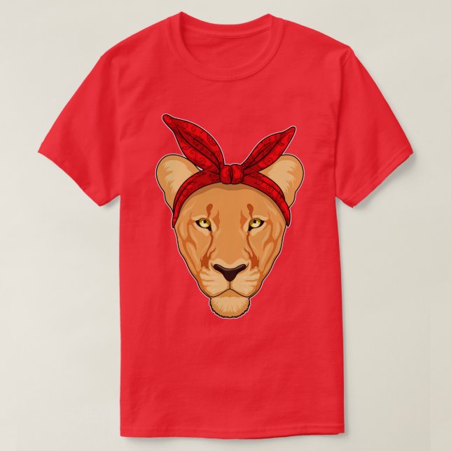 T-shirt Lioness with bandana (Design devant)