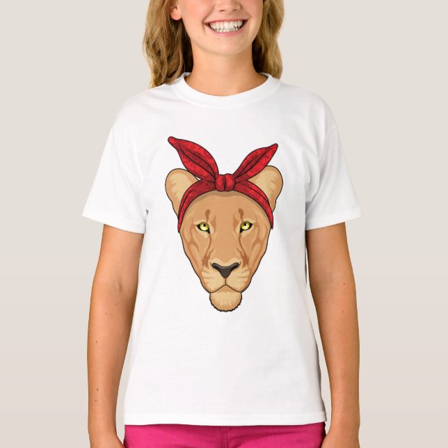 T-shirt Lioness with bandana (Devant)