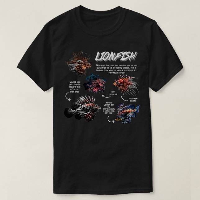 T-shirt Lionfish Fun Faits (Design devant)