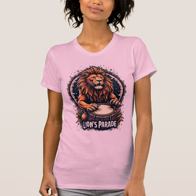 T-shirt Lion's Drum Parade drôle d'art : Majestic Lion Imp (Devant)