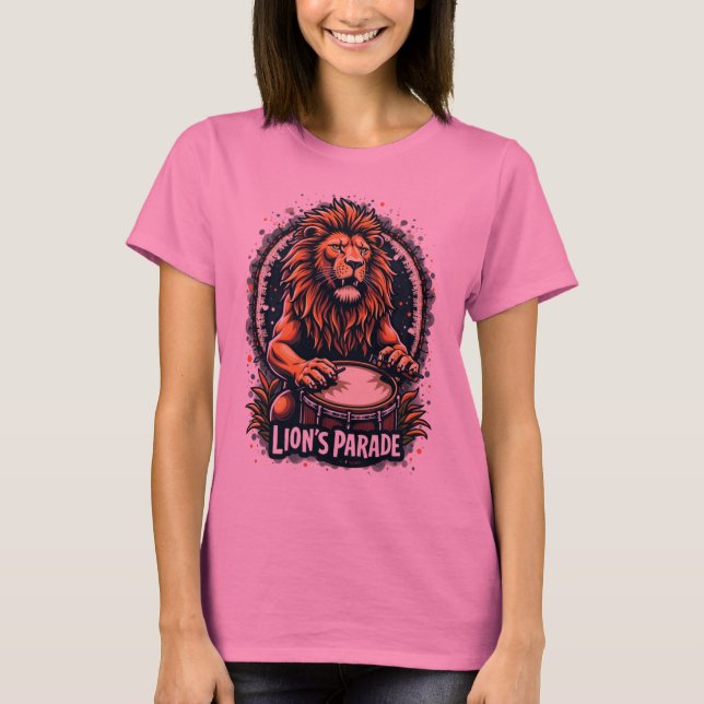 T-shirt Lion's Drum Parade drôle d'art : Majestic Lion Imp (Devant)