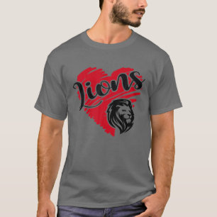 T-shirt Lions School Sports Van Team Spirit Mascot Cadeau
