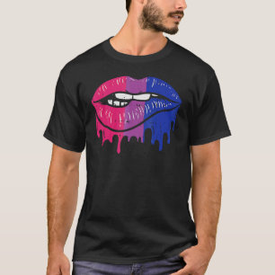 T-shirt Lip Bite Retro Drift Lgbt Bisexual Colors Gay Drap