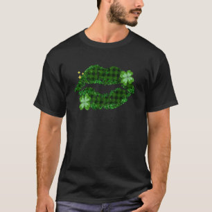 T-shirt Lips Kiss Me Je suis Irlandais Shamrock Jour de la