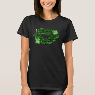 T-shirt Lips Kiss Me Je suis Irlandais Shamrock Jour de la