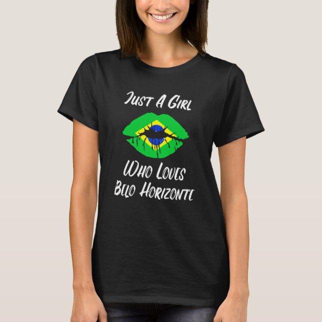 T-shirt Lips Mouth Love Brazilian Flag Belo Horizons (Devant)