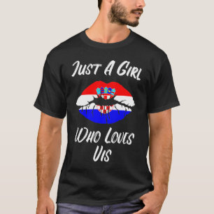 T-shirt Lips Mouth Love Croatia Flag Vis