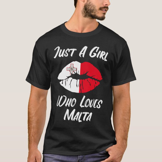 T-shirt Lips Mouth Love Flag Malta (Devant)