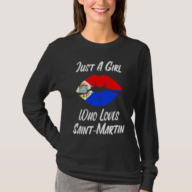 T-shirt Lips Mouth Love Flag St Maarten (Devant)