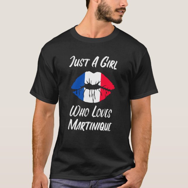 T-shirt Lips Mouth Love French Flag Martinique (Devant)