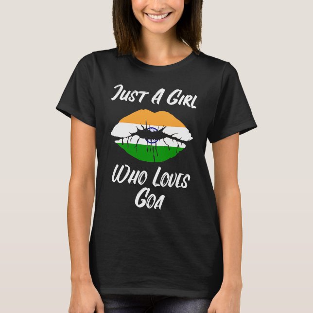 T-shirt Lips Mouth Love Indian Flag Goa (Devant)
