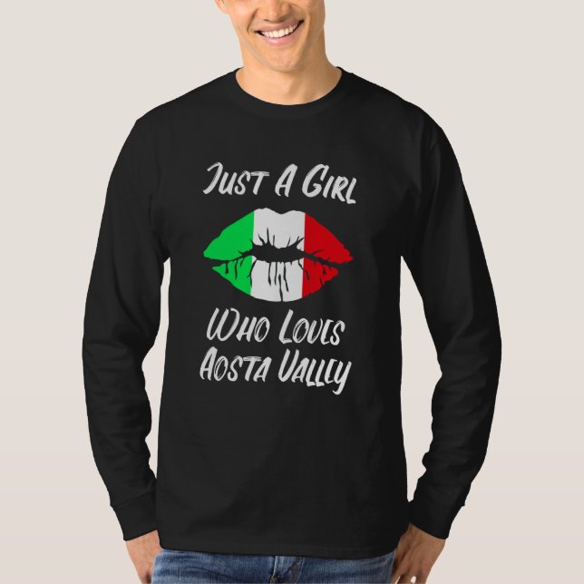 T-shirt Lips Mouth Love Italian Flag Aostatal (Devant)