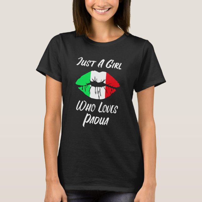 T-shirt Lips Mouth Love Italian Flag Padua (Devant)