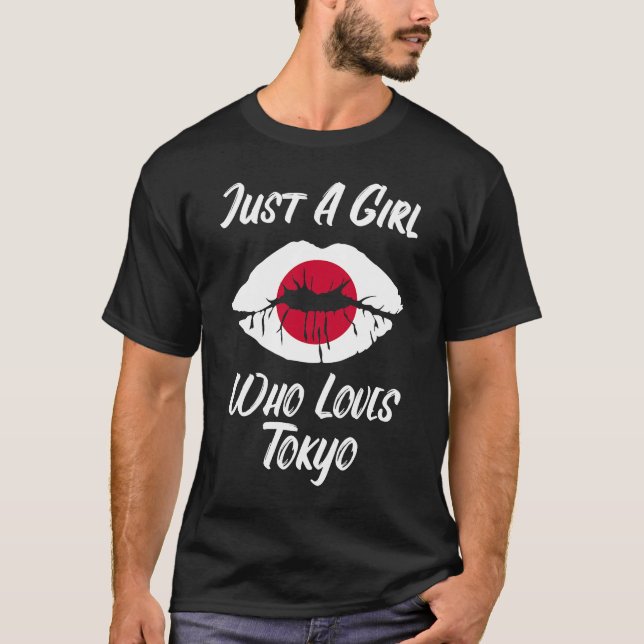 T-shirt Lips Mouth Love Japonais Drapeau Tokyo (Devant)