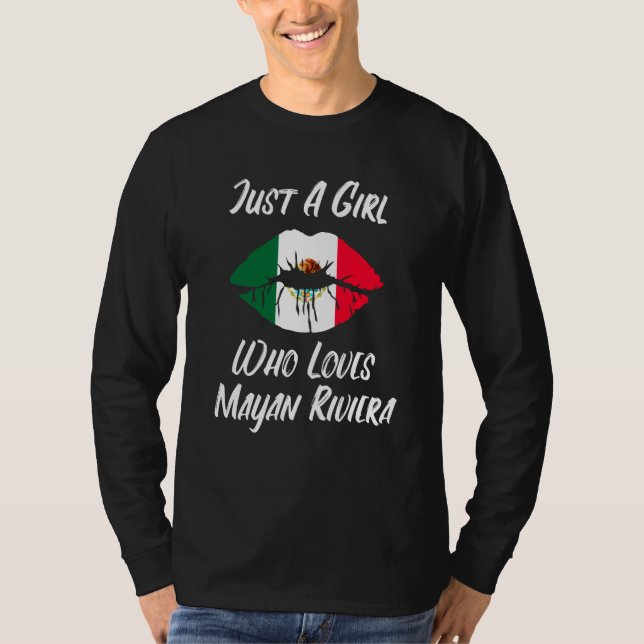T-shirt Lips Mouth Love Mexican Flag Mayan Riviera (Devant)