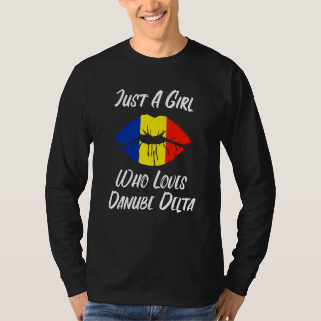 T-shirt Lips Mouth Love Romanian Flag Danube Delta (Devant)
