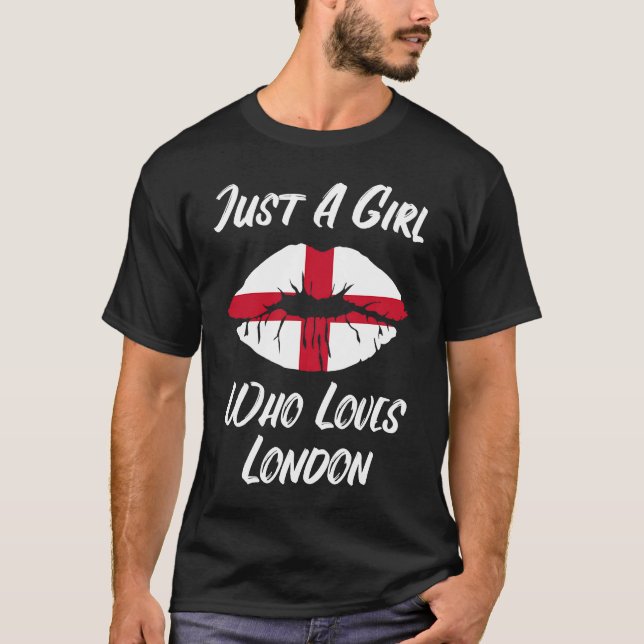 T-shirt Lips Mouth Love Saint George's Cross Drapeau Londr (Devant)