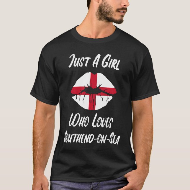 T-shirt Lips Mouth Love Saint George's Cross Flag Southend (Devant)
