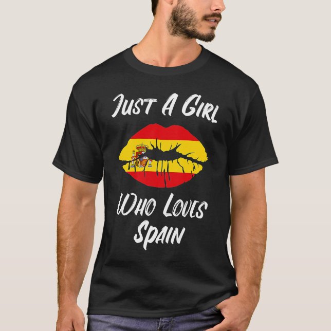 T-shirt Lips Mouth Love Spanish Flag Spain (Devant)
