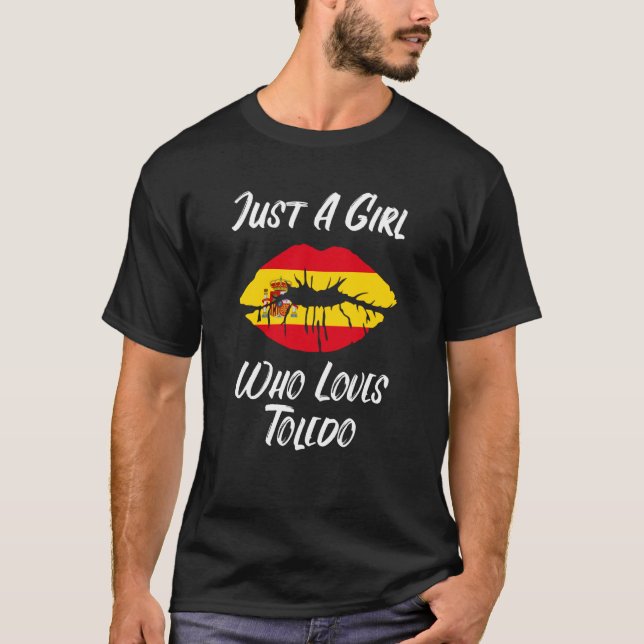 T-shirt Lips Mouth Love Spanish Flag Toledo (Devant)