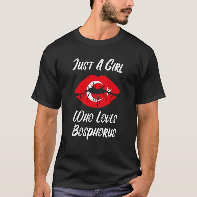 T-shirt Lips Mouth Love Turkish Flag Bosporus (Devant)