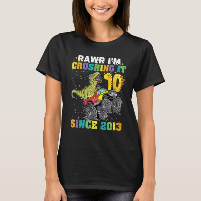 T-shirt Lique Crusher It T Rex Dinosaur Monster Truck_7 (Devant)