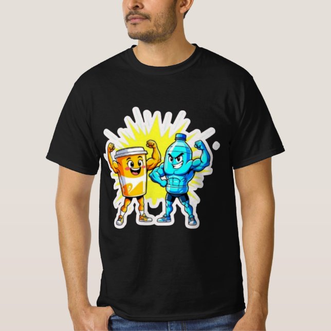 T-shirt Liquid Strength – Funny Juice & Water Muscle Desig (Devant)