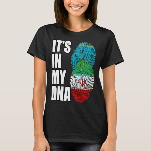 T-shirt L'Iran Et Le Kazakhstan Mélangent Le Drapeau Du Pa (Devant)