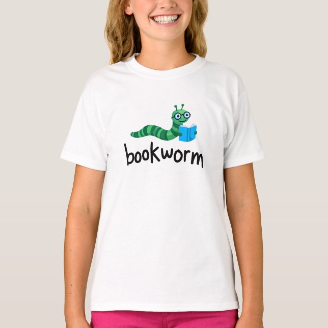 T-shirt Lire Buddy Cute Bookwort Avec Livre (Devant)
