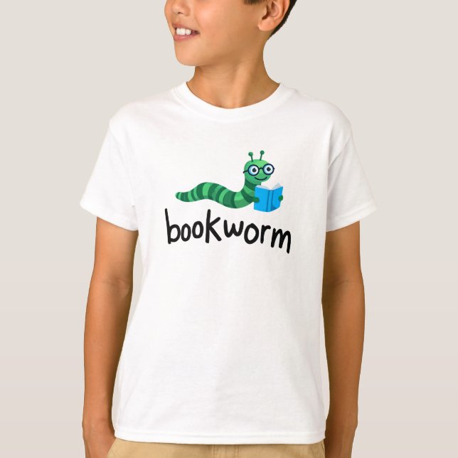 T-shirt Lire Buddy Cute Bookwort Avec Livre (Devant)